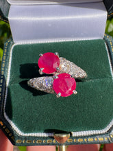 Load image into Gallery viewer, French Ruby &amp; Diamond Ring in 18ct White Gold
