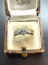 Load image into Gallery viewer, Aquamarine and Diamond Ring Set in Platinum
