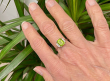 Load image into Gallery viewer, Peridot and Diamond Ring set in Platinum
