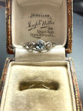 Load image into Gallery viewer, Aquamarine and Diamond Ring Set in Platinum
