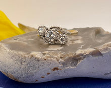 Load image into Gallery viewer, Trilogy Diamond Crossover Ring in 18ct Yellow Gold and Platinum
