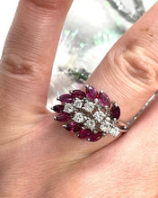 Load image into Gallery viewer, 1960’s Fancy cocktail Ring Set in 18ct White Gold
