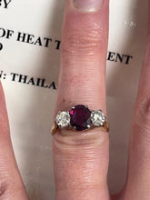 Load image into Gallery viewer, Preloved Ruby and Diamond Ring Set in 18ct Yellow Gold
