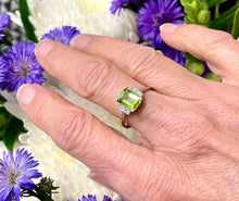 Load image into Gallery viewer, Peridot and Diamond Ring set in Platinum
