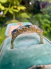 Load image into Gallery viewer, Antique 18ct Gold Sapphire &amp; Diamond Trilogy Ring
