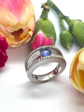 Load image into Gallery viewer, Tanzanite and Diamond Ring Set in 18ct White Gold
