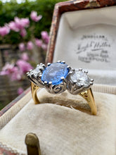 Load image into Gallery viewer, Sapphire and Diamond Trilogy Ring
