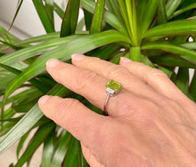 Load image into Gallery viewer, Peridot and Diamond Ring set in Platinum
