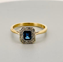 Load image into Gallery viewer, Sapphire and Diamond Cluster Ring in 9ct Yellow Gold
