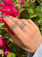 Load image into Gallery viewer, Platinum Rainbow Gem Eternity Rings
