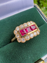 Load image into Gallery viewer, Vintage Ruby &amp; Diamond Ring in 18ct Yellow Gold
