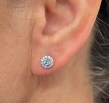 Load image into Gallery viewer, Aquamarine and Diamond Earrings in Platinum
