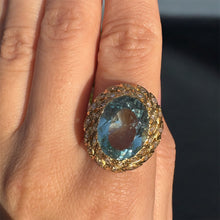Load image into Gallery viewer, Aquamarine and Diamond Ring in 18ct Yellow Gold

