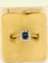 Load image into Gallery viewer, Sapphire and Diamond Cluster Ring in 9ct Yellow Gold
