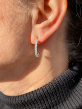 Load image into Gallery viewer, Diamond Hoops Earrings in Platinum
