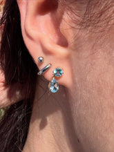 Load image into Gallery viewer, Aquamarine Blue Crystal Drop Earrings
