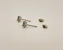 Load image into Gallery viewer, Aquamarine and Diamond Earrings in Platinum
