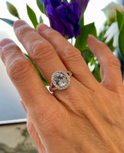 Load image into Gallery viewer, Oval Cut Aquamarine and Diamond Ring in 18ct White Gold
