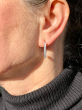 Load image into Gallery viewer, Diamond Hoops Earrings in Platinum
