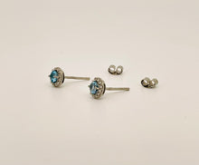 Load image into Gallery viewer, Aquamarine and Diamond Earrings in Platinum
