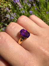 Load image into Gallery viewer, 18ct Gold Amethyst Ring – 4.5ct Oval Amethyst
