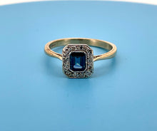 Load image into Gallery viewer, Sapphire and Diamond Cluster Ring in 9ct Yellow Gold
