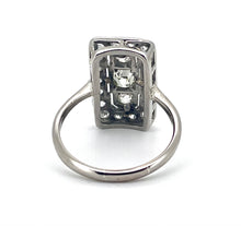 Load image into Gallery viewer, Vintage Art Deco Old Cut Diamond Plaque Ring in Platinum
