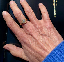 Load image into Gallery viewer, Old Cut Diamond Halo Ring in 18ct Yellow Gold
