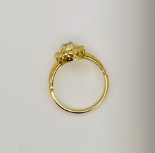Load image into Gallery viewer, Old Cut Diamond Halo Ring in 18ct Yellow Gold
