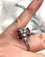 Load image into Gallery viewer, 1960’s Fancy cocktail Ring Set in 18ct White Gold
