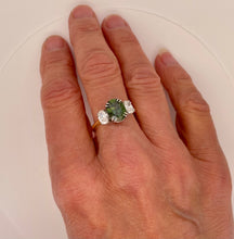 Load image into Gallery viewer, Amazing 2.67ct. Green Sapphire and Diamond Ring in 18ct Yellow Gold and Platinum
