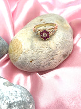 Load image into Gallery viewer, Ruby and Diamond Cluster Ring Set in 18ct Yellow Gold
