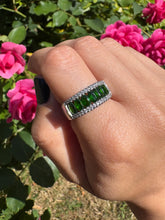 Load image into Gallery viewer, Platinum Green Tourmaline &amp; Diamond Statement Ring
