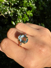 Load image into Gallery viewer, Aquamarine &amp; Diamond Ring in 18ct Yellow Gold and Platinum
