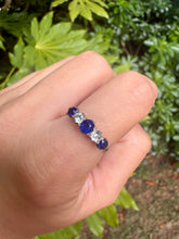 Load image into Gallery viewer, Antique 18ct Gold Sapphire &amp; Diamond Trilogy Ring

