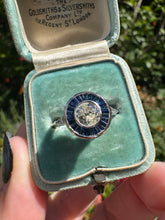 Load image into Gallery viewer, Vintage Diamond &amp; Sapphire Halo Ring
