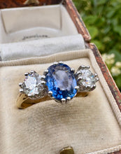 Load image into Gallery viewer, Sapphire and Diamond Trilogy Ring

