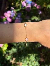 Load image into Gallery viewer, 14ct Gold Pink Butterfly Bracelet
