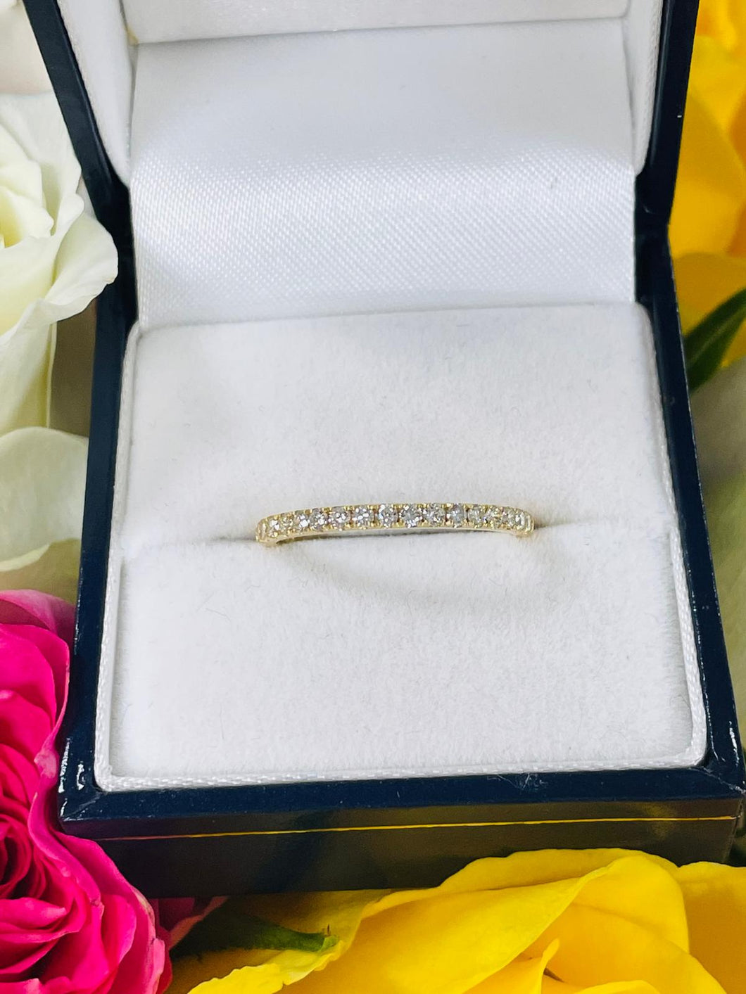 Half Eternity Diamond Ring Set in 18ct Yellow Gold