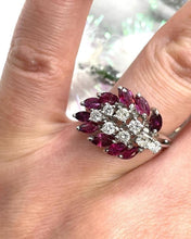 Load image into Gallery viewer, 1960’s Fancy cocktail Ring Set in 18ct White Gold
