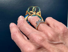 Load image into Gallery viewer, Diamond Wishbone Ring in 18ct Yellow Gold and Platinum
