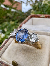 Load image into Gallery viewer, Sapphire and Diamond Trilogy Ring
