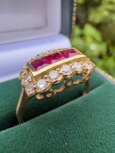 Load image into Gallery viewer, Vintage Ruby &amp; Diamond Ring in 18ct Yellow Gold
