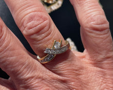 Load image into Gallery viewer, Diamond Wishbone Ring in 18ct Yellow Gold and Platinum
