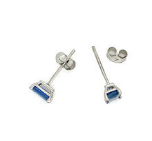 Load image into Gallery viewer, Ceylon Blue Sapphire Stud Earrings in Platinum
