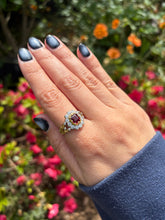 Load image into Gallery viewer, Vintage Style Ruby and Diamond Cluster
