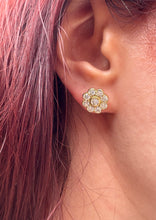 Load image into Gallery viewer, 18ct Yellow Gold Diamond Cluster Earrings
