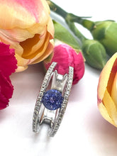 Load image into Gallery viewer, Tanzanite and Diamond Ring Set in 18ct White Gold
