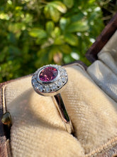 Load image into Gallery viewer, Pink Tourmaline and Diamond Halo Ring
