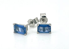 Load image into Gallery viewer, Ceylon Blue Sapphire Stud Earrings in Platinum
